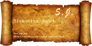Siskovits Judit névjegykártya
